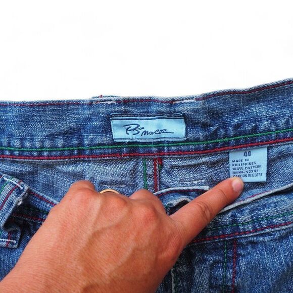 PJ Mark Vintage 90s Y2K Baggy Streetwear Skate Shorts Medium Wash Men's 44 - Picture 4 of 12